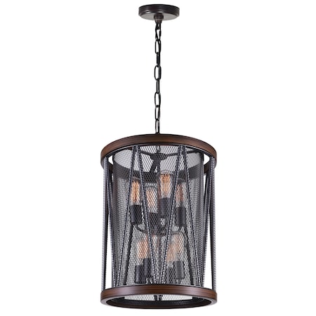 Cwi Lighting Parsh 8 Light Drum Shade Chandelier With Pewter Finish 9954P16-8-101